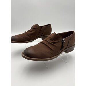 Womens Clarks Collection Brown Side Zip Comfort Casual Shoes Cushioned Size 9